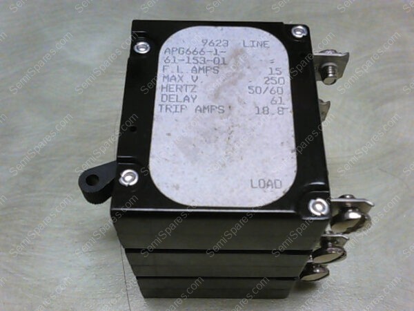 APG666-1-61-153-01 | AIRPAX APG666-1-61-153-01 CIRCUIT BREAKER 15AMPS, MAX 250V, 50/60 HZ, DELAY 61, TRIP AMPS 18.8 - Image 4
