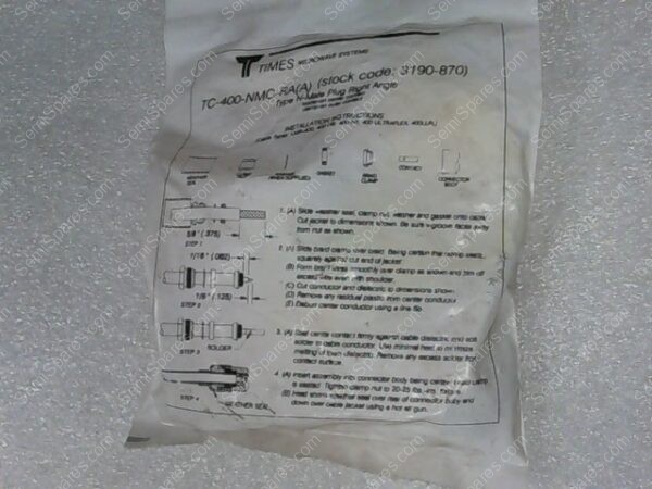 TC-400-NMC-RA(A) | TYPE N-MALE PLUG RIGHT ANGLE