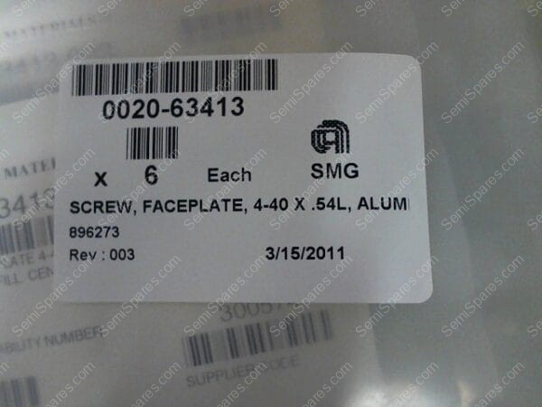 0020-63413 | SCREW,FACEPLATE,4-40 X 054L,ALUM - Image 2