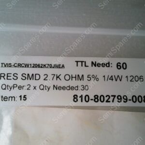 CRCW12062K70JNEA | RES SMD 2.7K OHM 5% 1/4W 1206