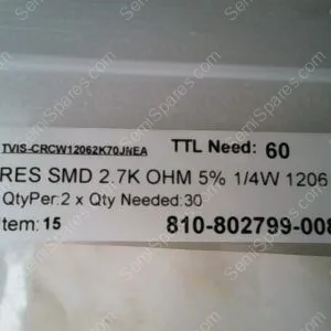 CRCW12062K70JNEA | RES SMD 2.7K OHM 5% 1/4W 1206
