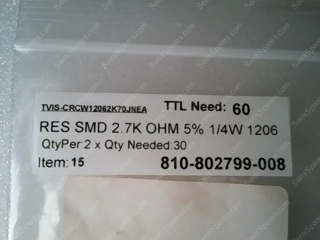 CRCW12062K70JNEA | RES SMD 2.7K OHM 5% 1/4W 1206