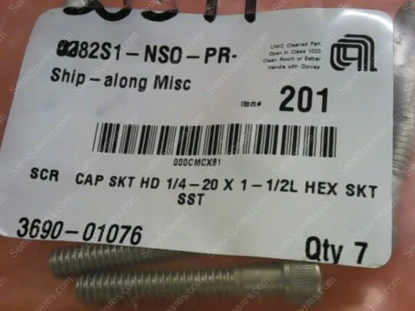 3690-01076 | SCR CAP SKT HD 1/4 20X1-1/2 HEX,P/N 3690-01076