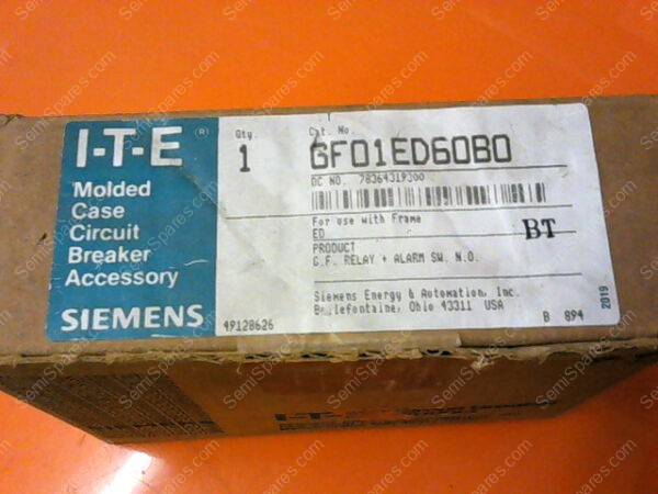 GF01ED60B0 | SIEMENS I-T-E EGF01ED60B0 MOLDED CASE CIRCUIT BREAKERS ACCESSORY - Image 6