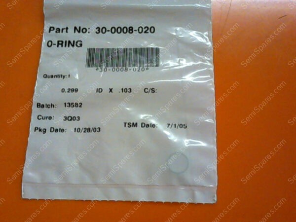 300-008020-001 | O-RING 0.299 ID X .103 C/S: - Image 2