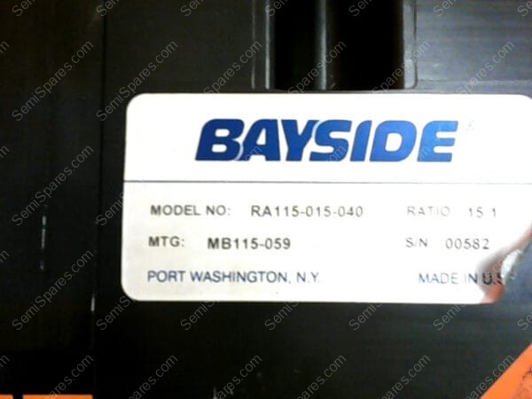 RA115-015-040 | BAYSIDE RATIO 15 1 Gearhead RA115-015 MTG MB115-059 S/N 00582   AB34002-E1  MCG Servo Motor AB34002-E1 - Image 3