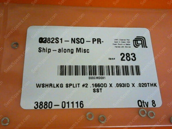 3880-01116 | WSHRLKG SPLIT #2 .166OD X .093ID X .020THK SST 3880-01116 (PKG OF 8)