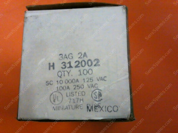 H312002 | LITTELFUSE FUSE GLASS H312002 SC 10 000A 125 VAC 100A 250 VAC (PK OF 47) - Image 4