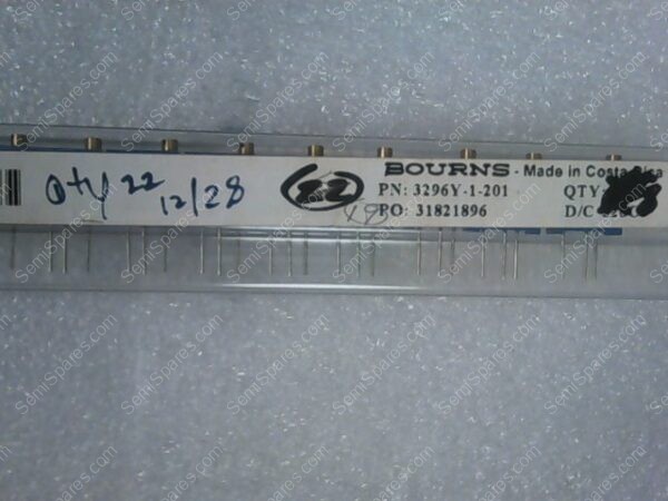 3296Y-1-201 | TRIMMER RESISTORS-THROUGH HOLE 3/8", 200 OHM, SEALED VERTICLE ADJUST