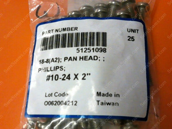 51251098 | PAN; HEAD; PHILLIPS; #10-24 X 2 PN/51251098 (PACK OF 25) - Image 2