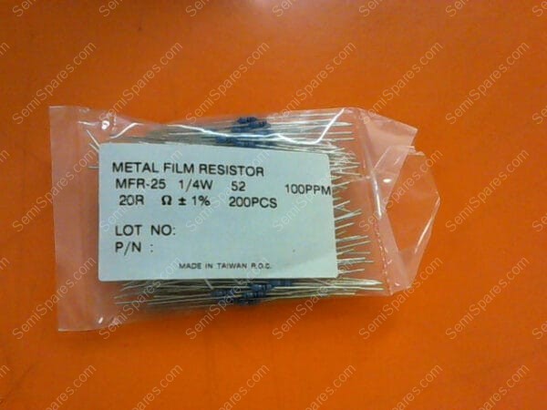 MFR-25FBF5220R | METAL FILM RES 20 OHM 1/4W 1% AXIAL - Image 3