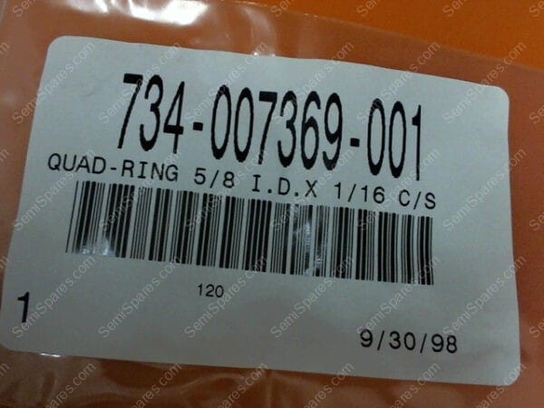 734-007369-001 | QUAD-RING 5/8 I.D.X 1/16 C/S