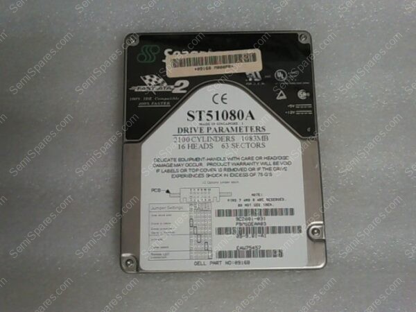 ST51080A | HARD DRIVE SEAGATE, 2100 CYLINDERS, 1083MB, 16 HEADS, 63 SECTORS