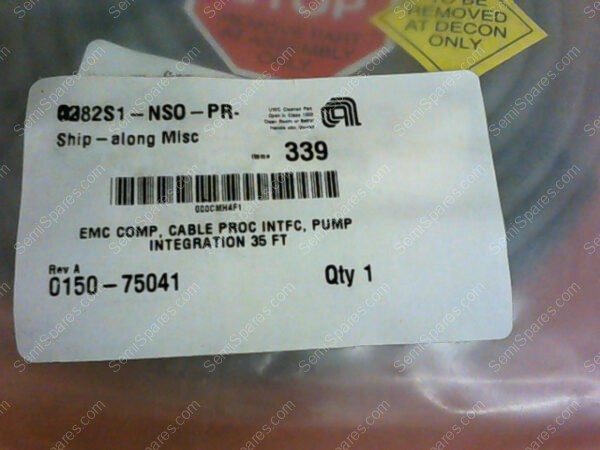 0150-75041 | EMC COMP, CABLE PROC INTFC, PUMP INTEGRATION 35 FT P/N 0150-75041 - Image 2