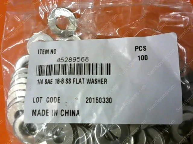 45289568 | 1/4 SAE 18/8 SS FLAT WASHER PN/45289568 (PACK OF 100) - Image 4