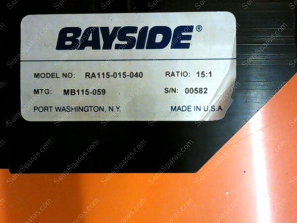 RA115-015-040 | BAYSIDE RATIO 15 1 Gearhead RA115-015 MTG MB115-059 S/N 00582   AB34002-E1  MCG Servo Motor AB34002-E1 - Image 5