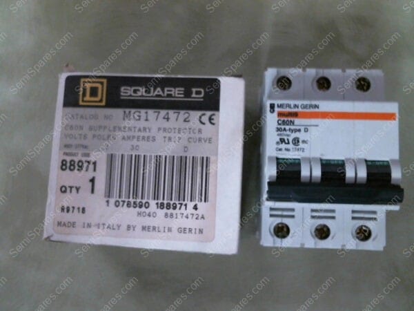 MG17472 | SQUARE D MG17472 CIRCUIT BREAKER C60N 30A 3P 480/277 TRIP CURVE D