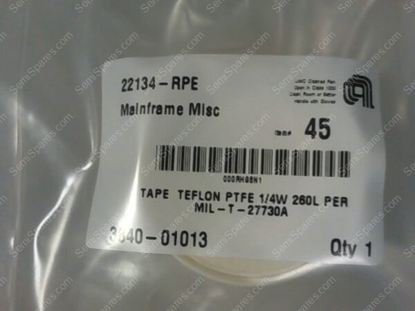 3840-01013 | TAPE TEFLON PTFE 1/4W 260L PER MIL-T-27730A - Image 2