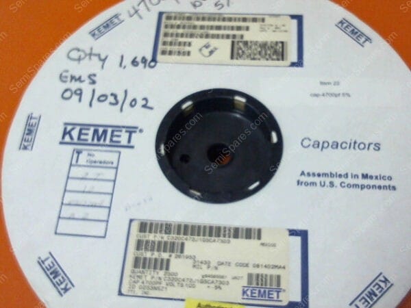 C320C472J1G5CA7303 | CAPACITORS, 4700PF, 100V, 5%, (1690 PCS) - Image 3