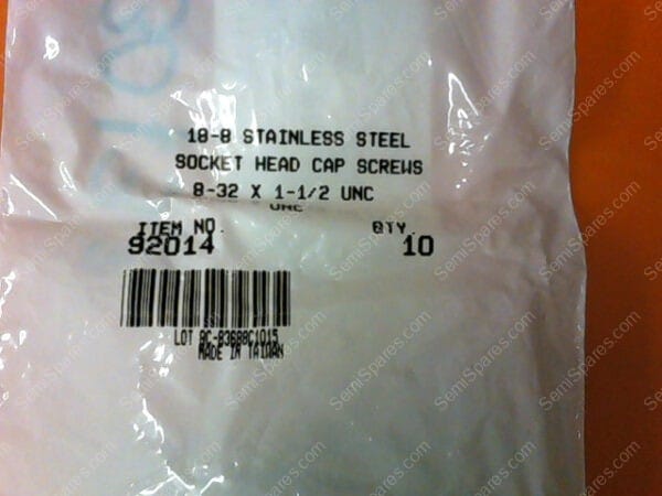 92014 | SOCKET HEAD CAP SCREW 8-32 X 1-1/2 UNC PN/92014 (PACK OF 10) - Image 2