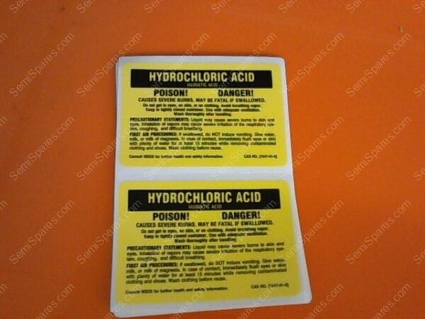 GU-5130-00 | LABEL,7A-7274P,HYDROCHLORIC ACID