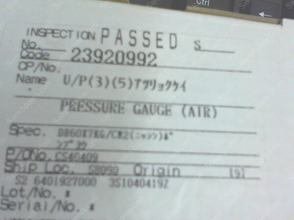 PG-0700-00 | PRESSURE GAUGE,2-39-20992,7K-60-1/4 - Image 2