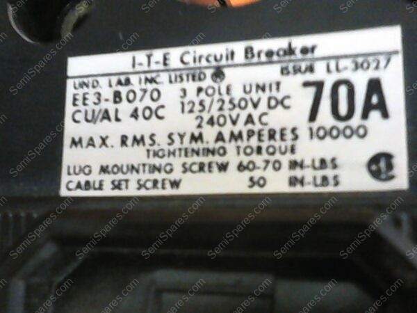 CB-0470-00 | CIRCUIT BRESKER,EE3-B070,ITE - Image 2