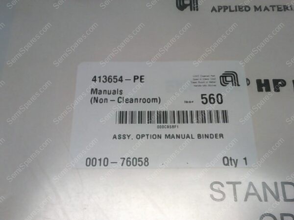 0010-76058 | ASSY, OPTION MANUAL BINDER - Image 2