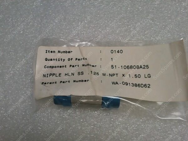 51-106808A25 | NIPPLE HLN SS .125 M-NPT X 1.50 LG, PARENT PART NUMBER: WA-091386D62