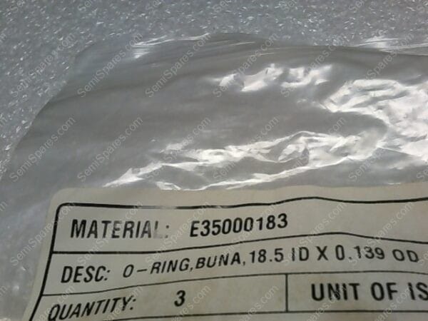 E35000183 | O-RING, BUNA, 18.5 ID X 0.139 OD - Image 3