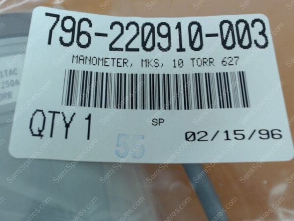 796-220910-003 | MANOMETER, MKS, 10 TORR 627 - Image 5