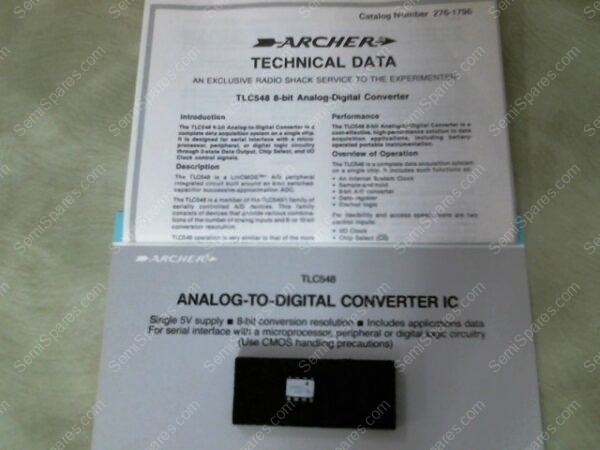 TLC548 | ARCHER TLC548 CAT.NO 276-1796 ANALOG-TO-DIGITAL CONVERT IC - Image 2