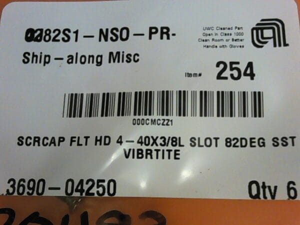 3690-04250 | SCRCAP FLT HD 4-40X3/8L SLOT 82 - Image 2