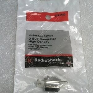 276-1502 | 15 POSITION FEMALE D-SUB CONNECTOR HIGH-DENSITY, RATED 5A AT 500VAC FOR ONE MINUTE