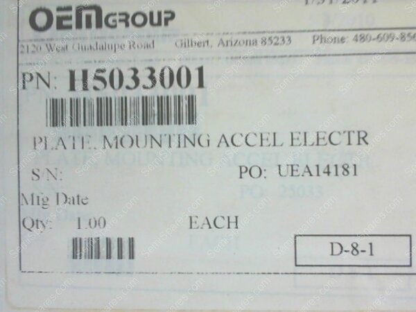 XX-5033-00 | ACCEL ELECT MGT PLATE,H5033001 - Image 3