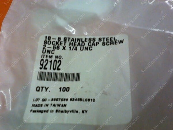 92102 | SOCKET HEAD CAP SCREWS 2-56 X 1/4 92102 (PACKAGE OF 100) - Image 2