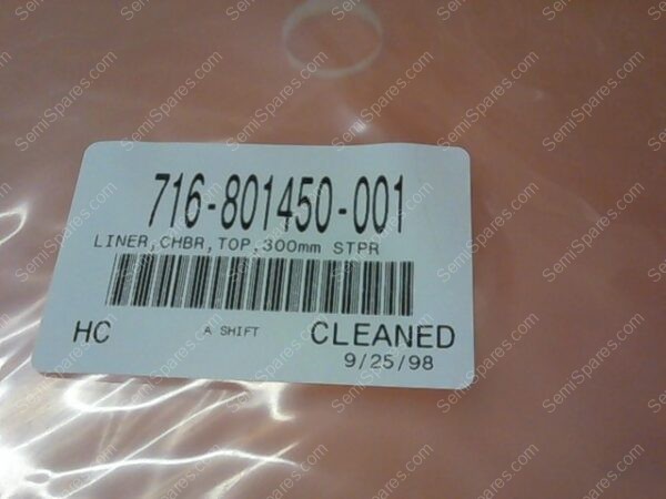 716-801450-001 | LINER,CHBR,TOP,300mm STPR - Image 2