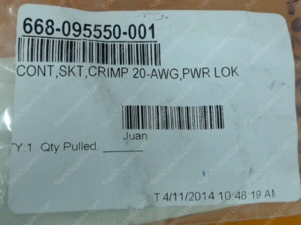 668-095550-001 | CONT,SKT,CRIMP 20-AWG,PWR LOK - Image 3