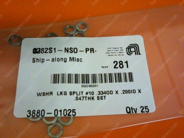 3880-01025 | WSHR LKG SPLIT #10 .334OD X .200ID X .047THK SST 3880-01025 (PKG OF 25)