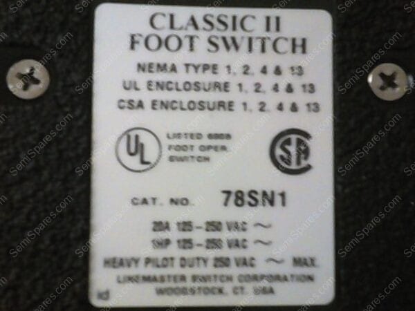 MS-7110-00 | SWITCH,632-S, LINE MASTER, FOOT OPERATED