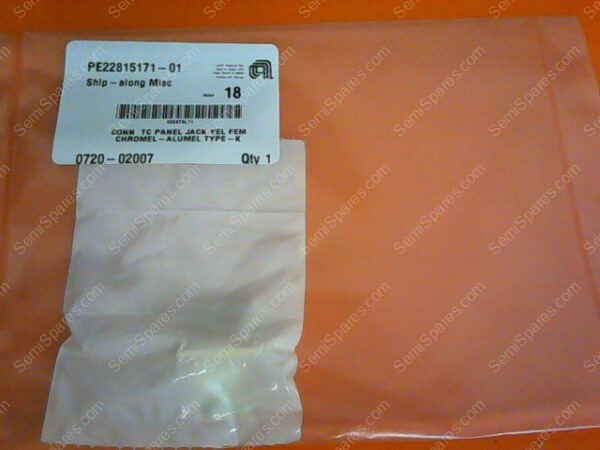 0720-02007 | CONN TC PANEL JACK YEL FEM CHROMEL-ALUMEL TYPE-K P/N 0720-02007 - Image 3