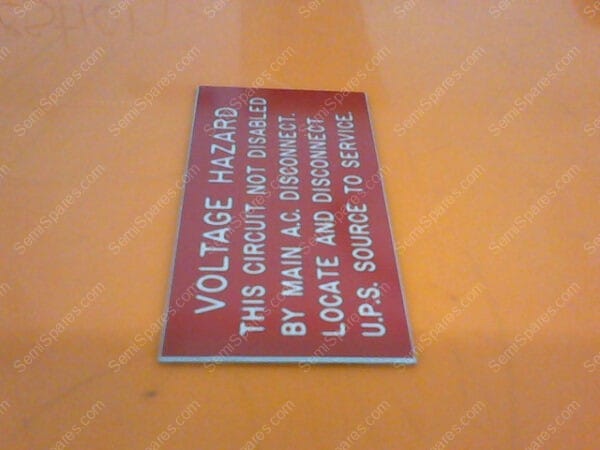 785-091697-001 | LABEL, UPS VOLTAGE HAZARD - Image 3