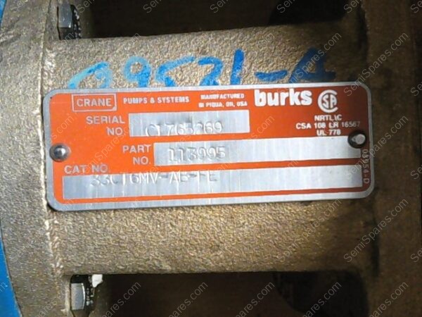PU-1885-00 | PUMP,BURKES,33CT6MV-AB-FE,SN#825522,AMT - Image 3