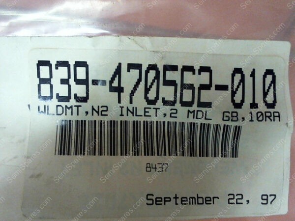 839-470562-010 | WLDMT,N2 INLET,2 MDL GB,10RA - Image 5