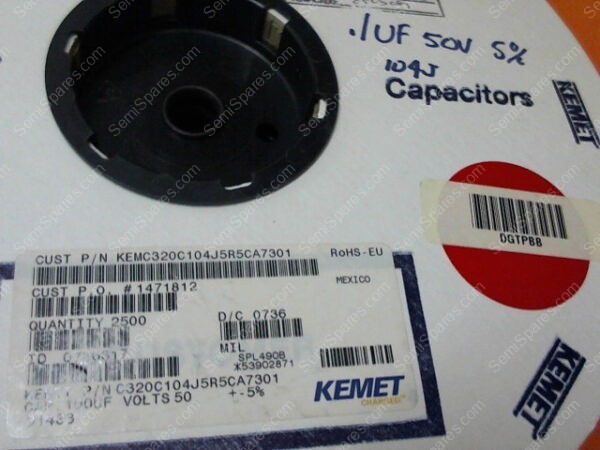 C320C104J5R5CA7301 | CAPACITORS, .100 UF, 50V, 5%, (13 PCS) - Image 4