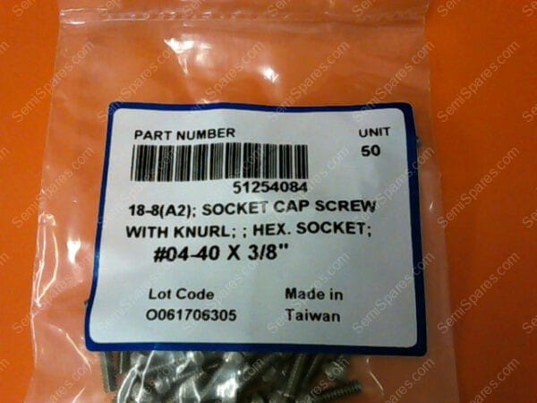 51254084 | SOCKET HEAD CAP SCREW WITH KHURT; HEX. SOCKET; #04-40 X 3/8" PN/51254084 (PACK OF 50) - Image 2