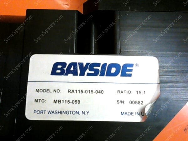 RA115-015-040 | BAYSIDE RATIO 15 1 Gearhead RA115-015 MTG MB115-059 S/N 00582   AB34002-E1  MCG Servo Motor AB34002-E1 - Image 6