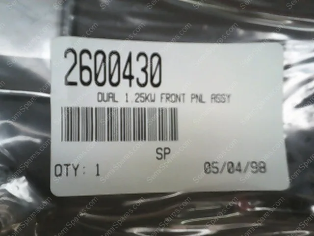 2600430 | DUAL 1.25KW FRONT PNL ASSY