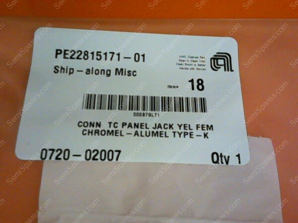 0720-02007 | CONN TC PANEL JACK YEL FEM CHROMEL-ALUMEL TYPE-K P/N 0720-02007 - Image 4