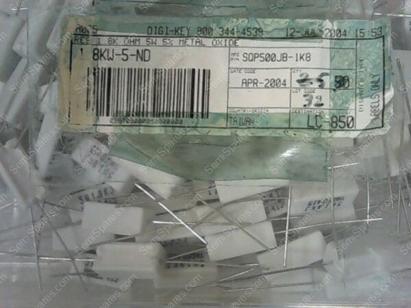 SQP500JB-1KB | RESISTOR, 1.8K, OHM, 5W, 5%, METAL OXIDE - Image 5